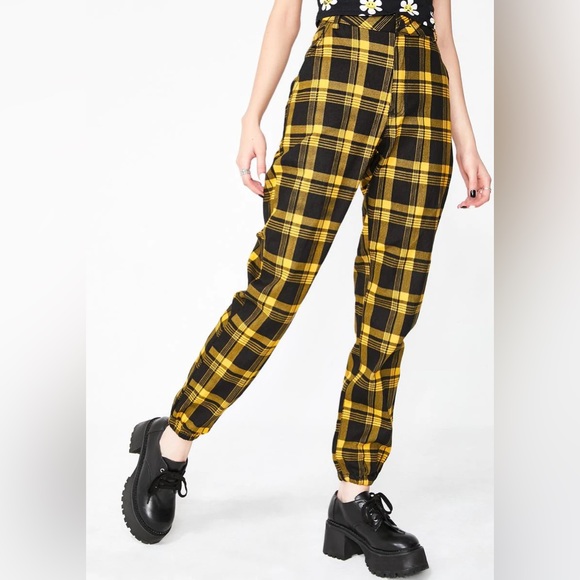 Dolls Kill Pants & Jumpsuits Dolls Kill American Bazi Yellow Black Cargo Pants Poshmark